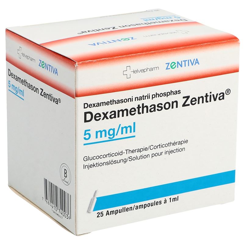 DEXAMETHASON Zentiva Inj Lös 5 mg/ml 25 Amp 1 ml