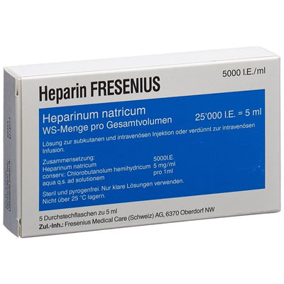 HEPARIN Fresenius 25000 E/5ml 5 Durchstf 5 ml
