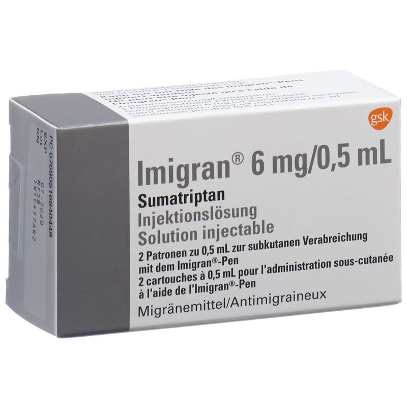 IMIGRAN Inj Lös 6 mg/0.5ml Amp 2 Stk