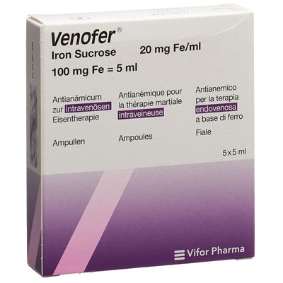 VENOFER Inj Lös 100 mg/5ml 5 Amp 5 ml