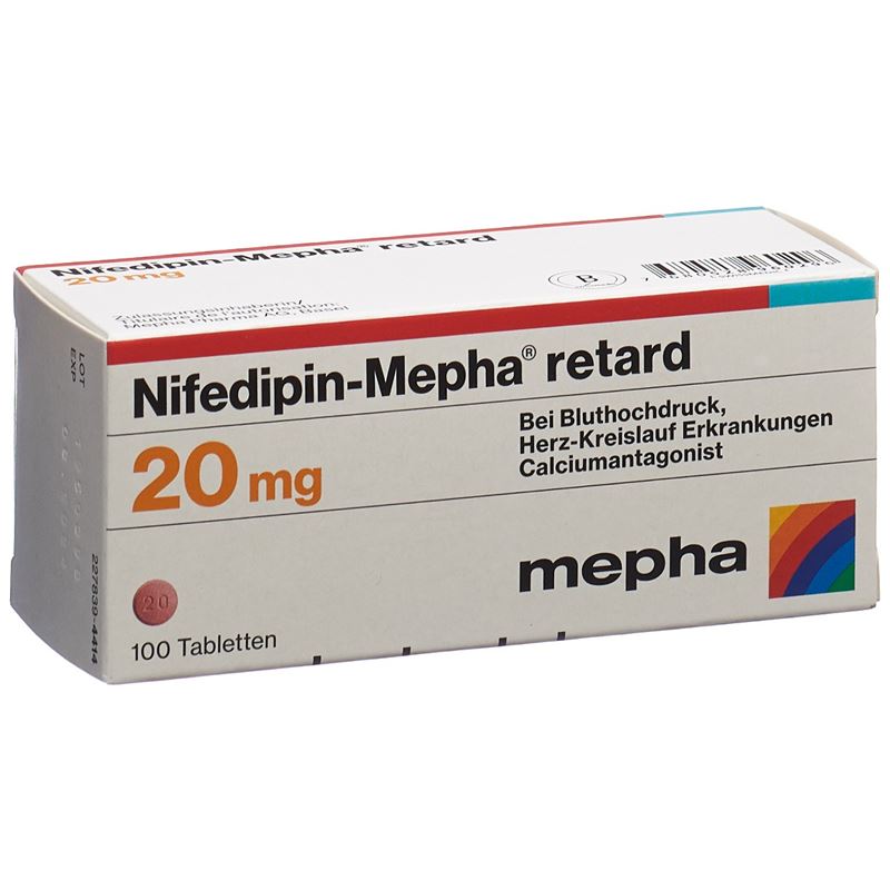 NIFEDIPIN Mepha Ret Tabl 20 mg 100 Stk