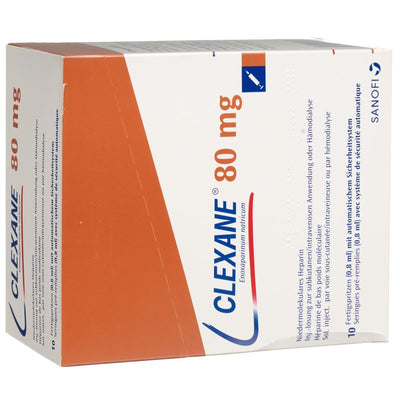 CLEXANE Inj Lös 80 mg/0.8ml 10 Fertspr 0.8 ml