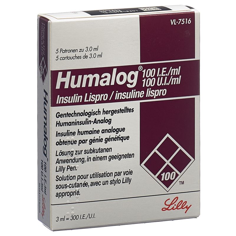 HUMALOG Inj Lös 100 IE/ml f Pen 5 Patrone 3 ml