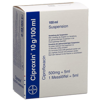 CIPROXIN Gran 10 g/100ml c Solv f Susp Fl 100 ml