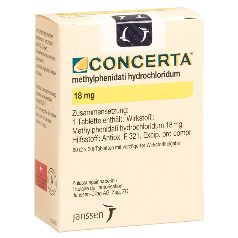 CONCERTA Ret Tabl 18 mg Fl 60 Stk