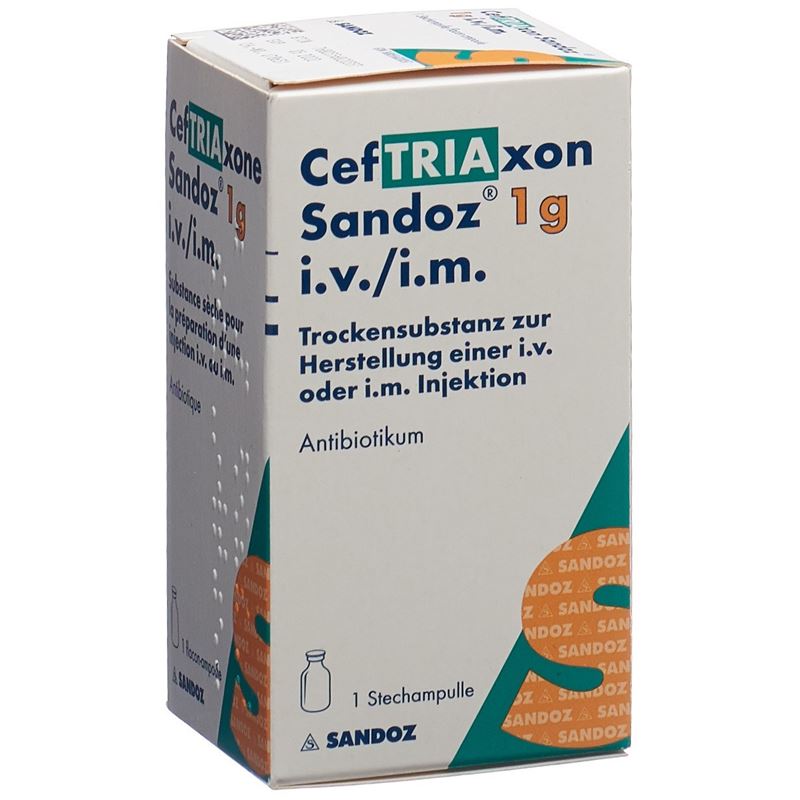 CEFTRIAXON Sandoz Trockensub 1 g Durchstf