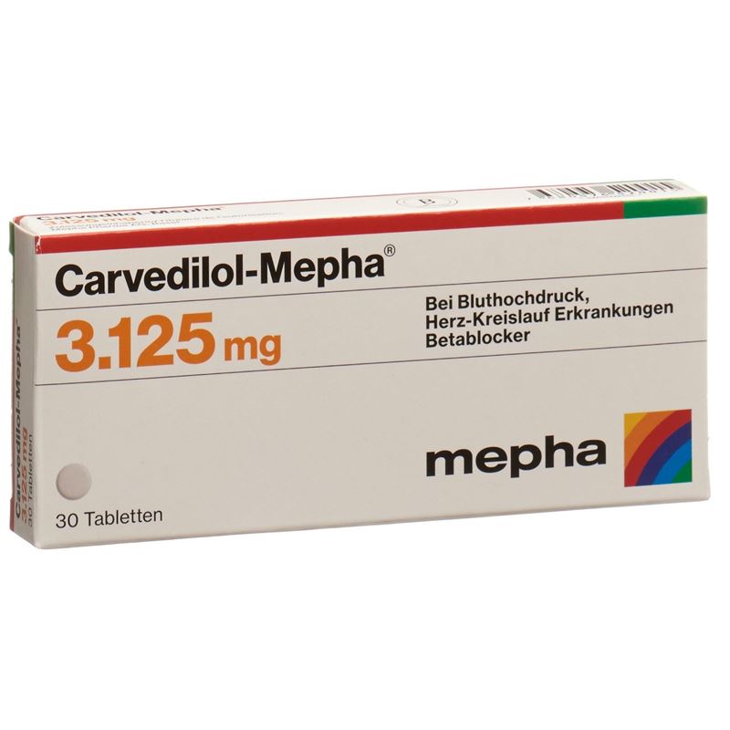 CARVEDILOL Mepha Tabl 3.125 mg 30 Stk