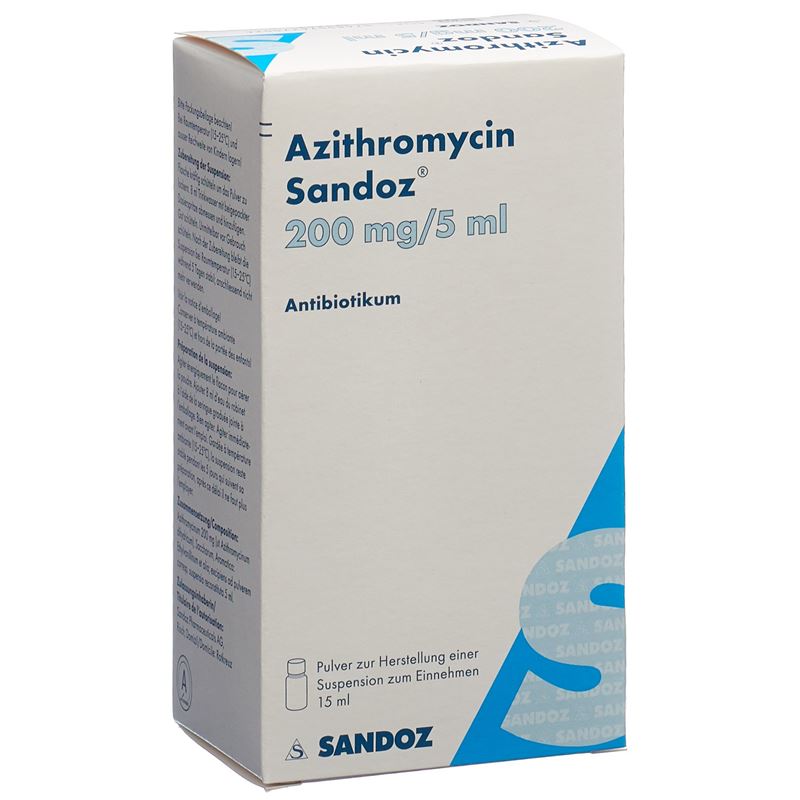 AZITHROMYCIN Sandoz 200 mg/5ml f Susp Fl 15 ml