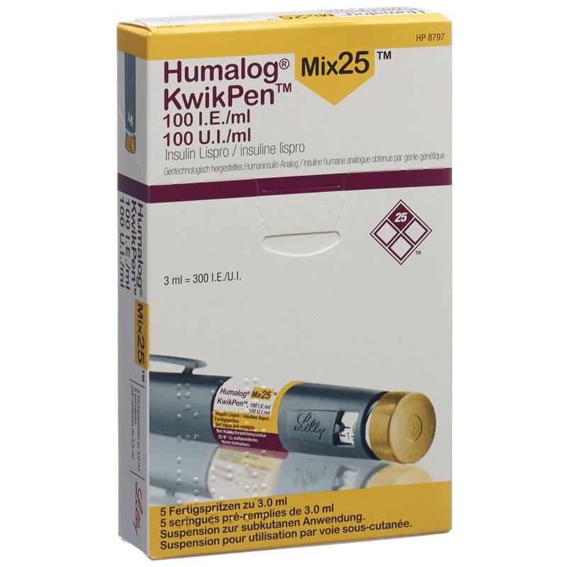 HUMALOG Mix 25 KwikPen 100 IE/ml 5 Fertspr 3 ml