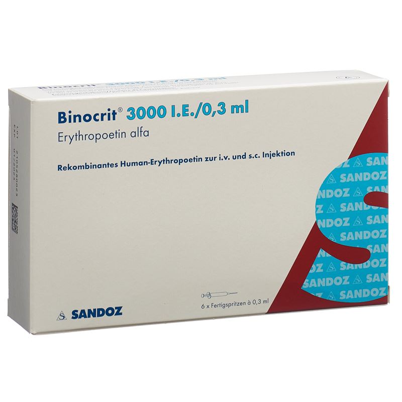 BINOCRIT Inj Lös 3000 IE/0.3ml 6 Fertspr 0.3 ml