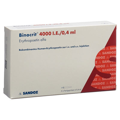 BINOCRIT Inj Lös 4000 IE/0.4ml 6 Fertspr 0.4 ml