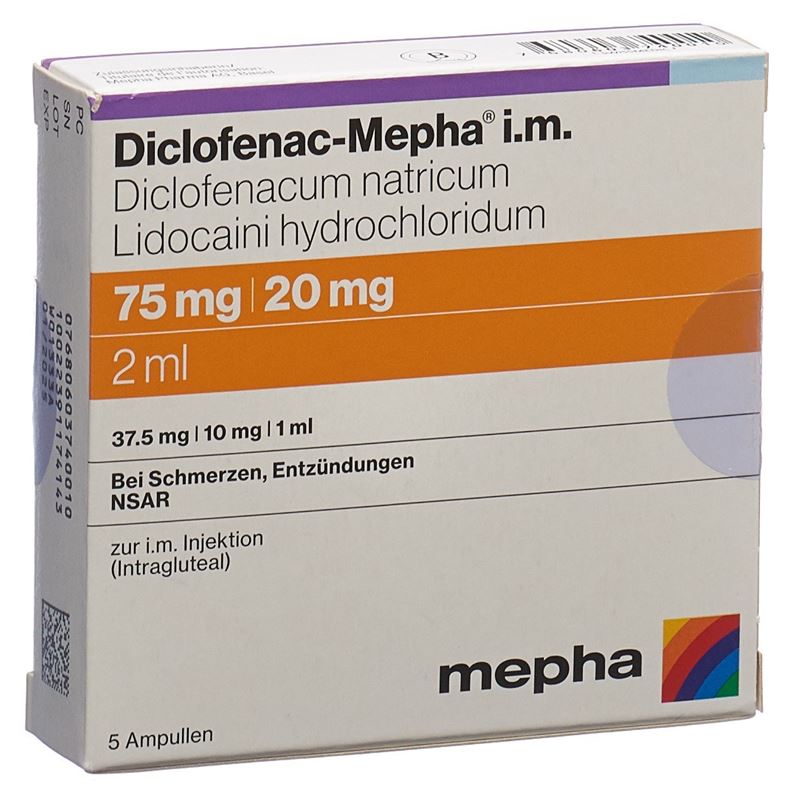 DICLOFENAC Mepha Inj Lös 75 mg/2ml 5 Amp 2 ml