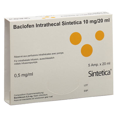 BACLOFEN Intrathecal Sint 10 mg/20ml 5 Amp 20 ml