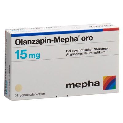 OLANZAPIN Mepha oro Schmelztabl 15 mg 28 Stk
