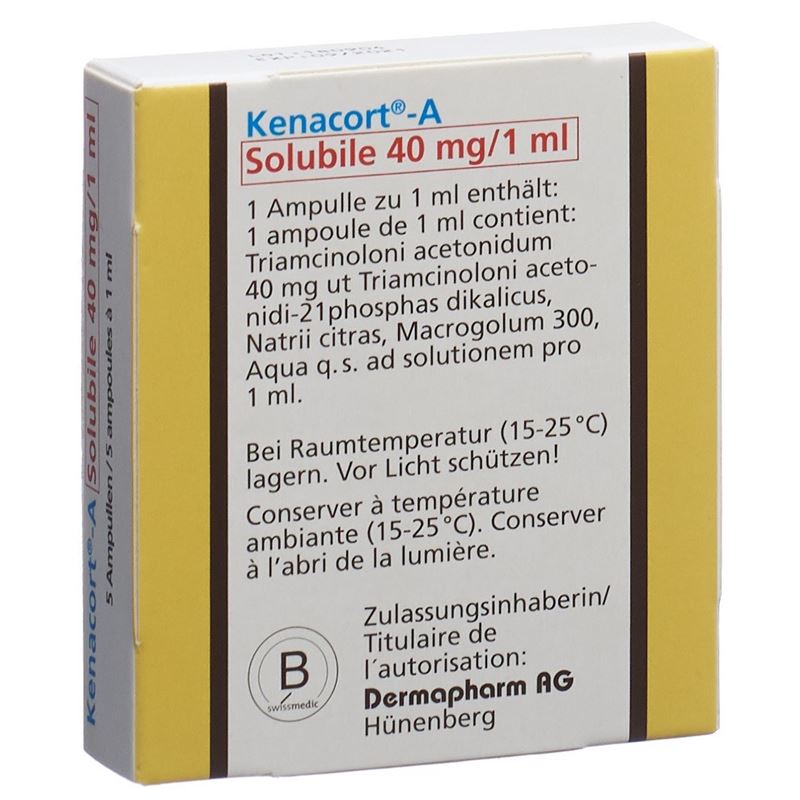 KENACORT A Solubile Inj Lös 40 mg/1ml Amp 5 Stk
