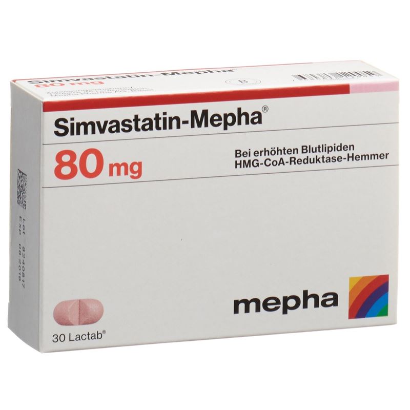 SIMVASTATIN Mepha Lactab 80 mg 30 Stk