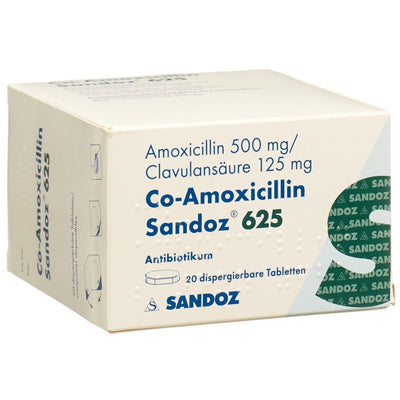 CO-AMOXICILLIN Sandoz Disp Tabl 625 mg 20 Stk