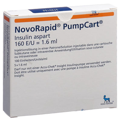 INSULIN NovoRapid PumpCart 100 E/ml 5 x 1.6 ml