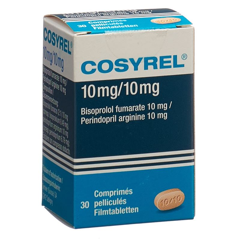 COSYREL Filmtabl Biso 10mg/Perind 10mg Ds 30 Stk