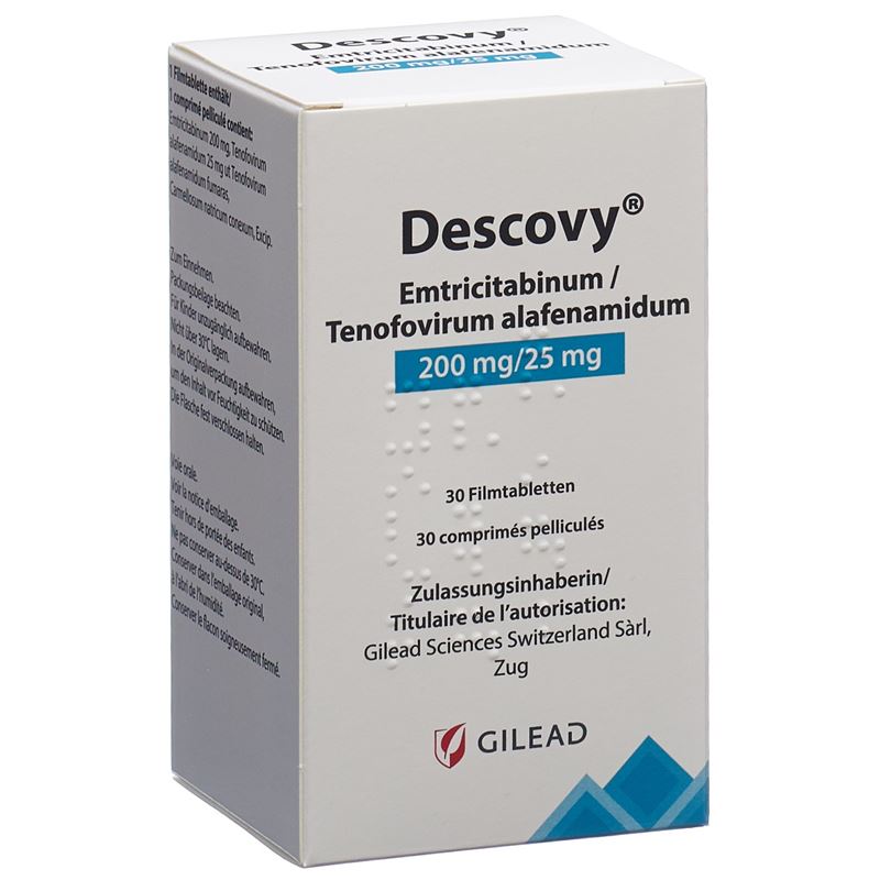 DESCOVY Filmtabl 200/25 mg Ds 30 Stk