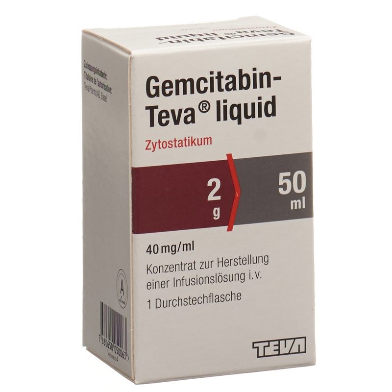 GEMCITABIN Teva liquid 2 g/50ml Durchstf