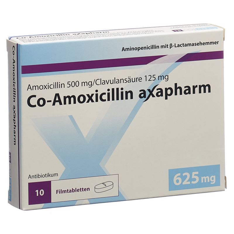 CO-AMOXICILLIN axapharm Filmtabl 625 mg 10 Stk