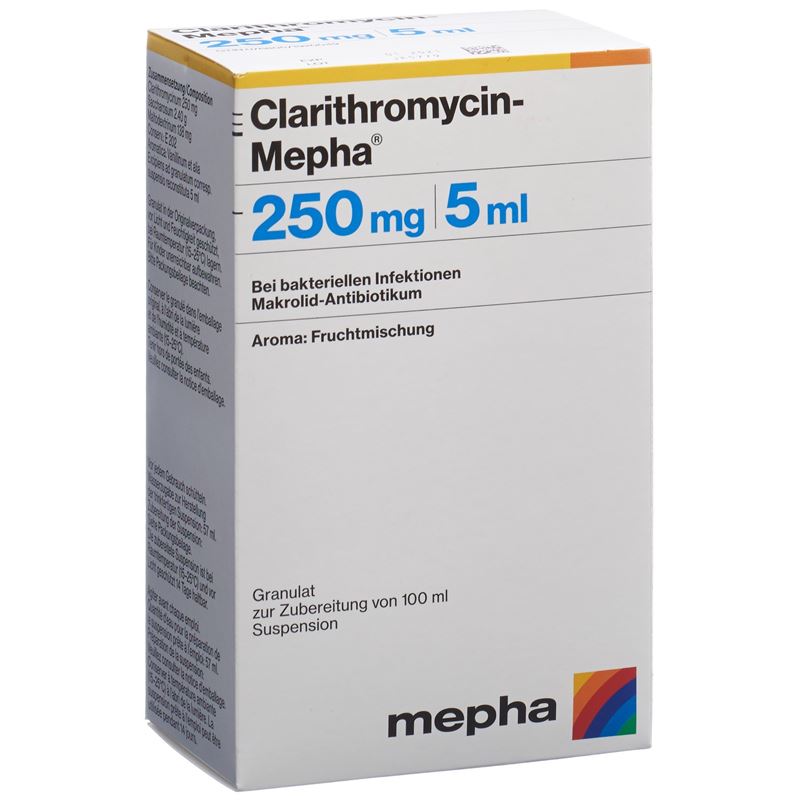 CLARITHROMYCIN Mepha Gran 250 mg/5ml f Susp 100 ml