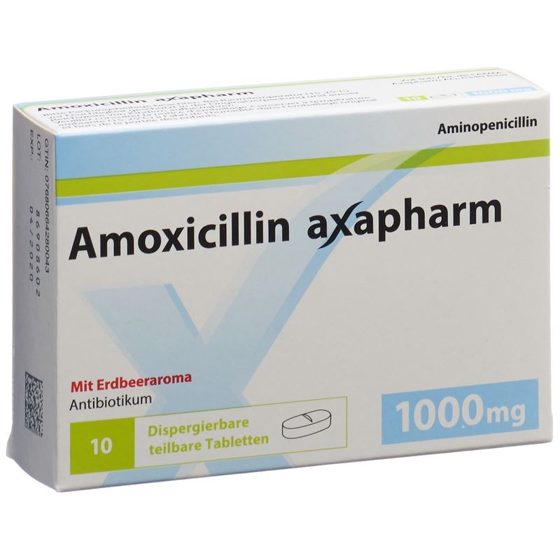 AMOXICILLIN axapharm Disp Tabl 1000 mg 10 Stk