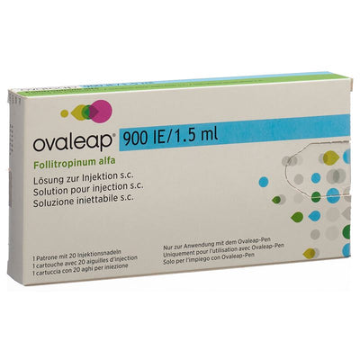 OVALEAP Inj Lös 900 IE/1.5ml Patrone m 20 Nadeln