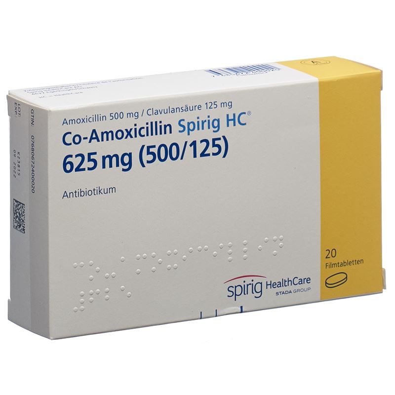 CO-AMOXICILLIN Spirig HC Filmtabl 625 mg 20 Stk