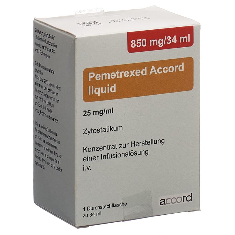 PEMETREXED Accord liquid 850 mg/34ml Durchstf