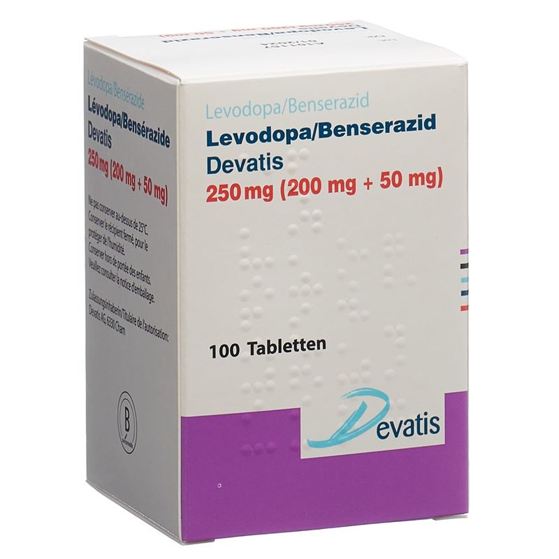 LEVODOPA/BENSERAZID Devatis Tabl 250 mg Fl 100 Stk