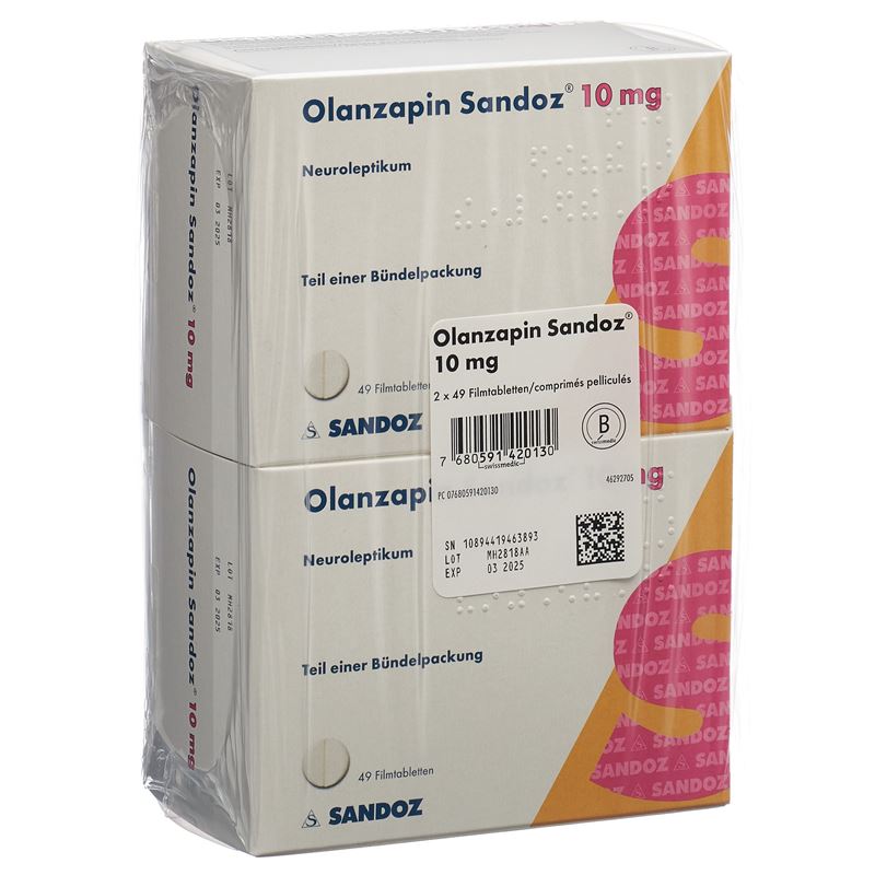 OLANZAPIN Sandoz Filmtabl 10 mg 2 x 49 Stk