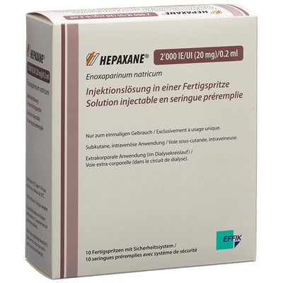 HEPAXANE Inj Lös 20 mg/0.2ml Fertspr 10 Stk