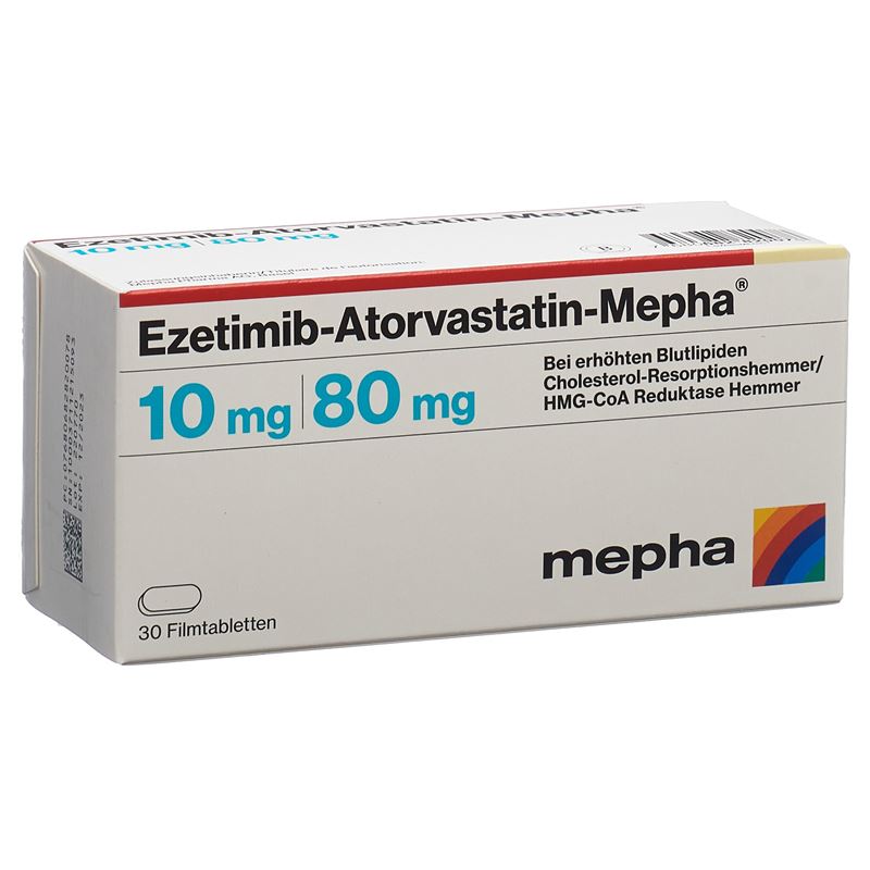 EZETIMIB Atorvast Mepha Filmtabl 10mg/80mg 30 Stk