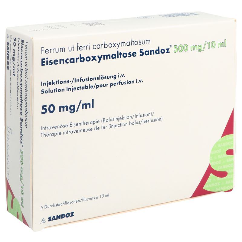 EISENCARBOXYMALTOSE Sandoz 500 mg/10ml 5 Stk