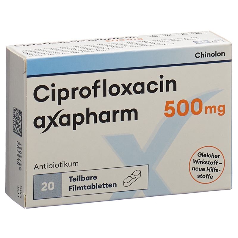 CIPROFLOXACIN axapharm Filmtabl 500 mg 20 Stk